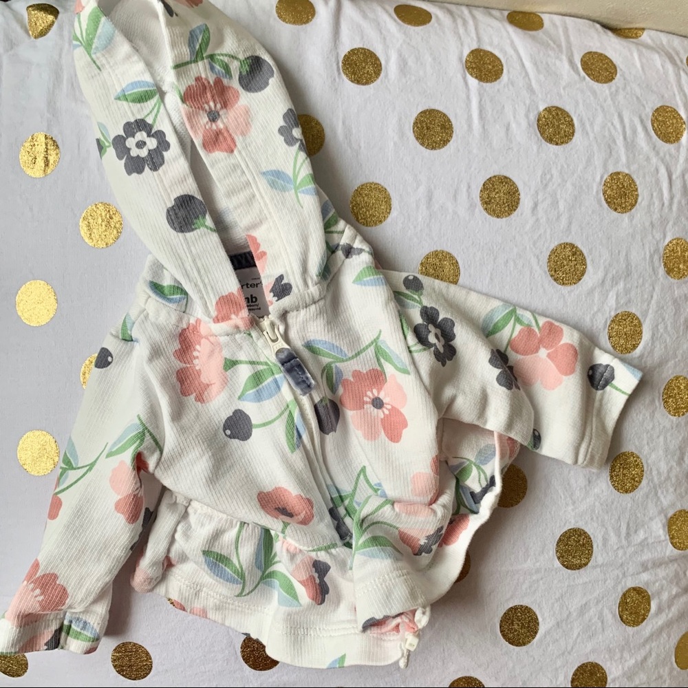 Floral Zip up hoodie